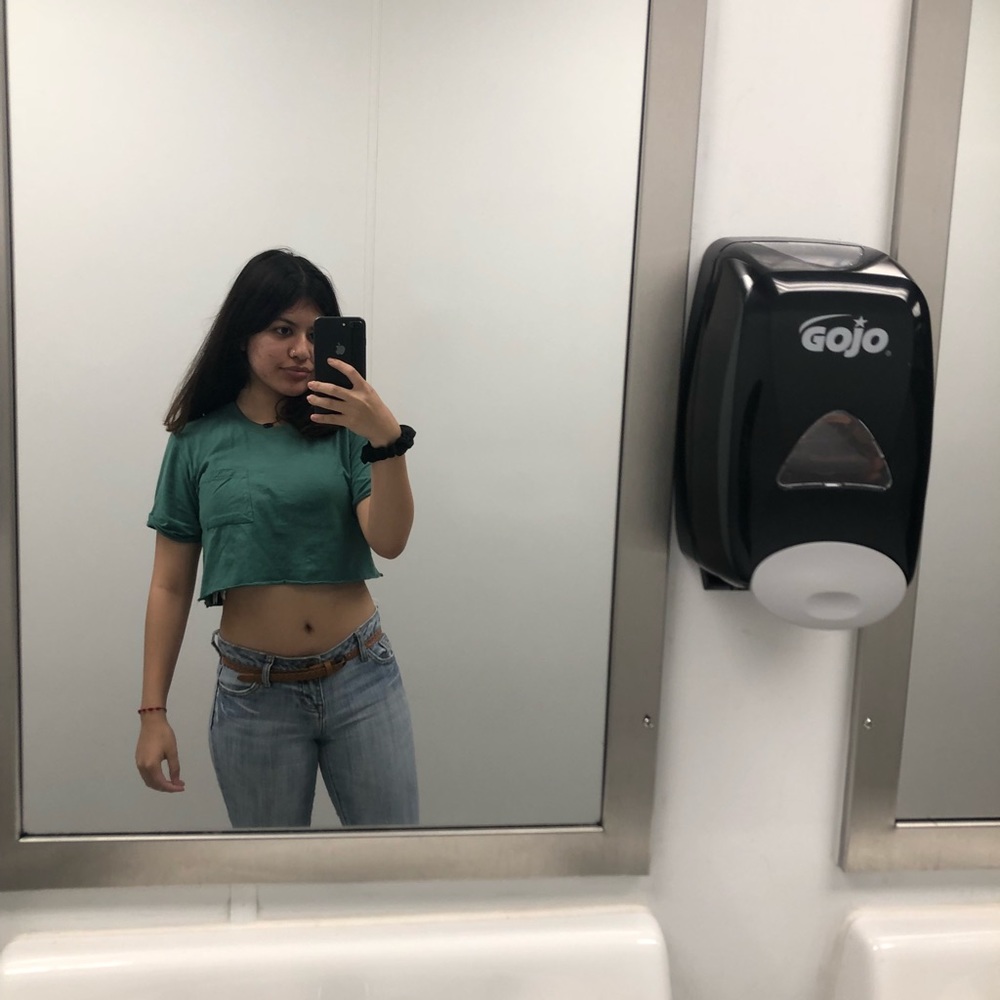 Green crop top